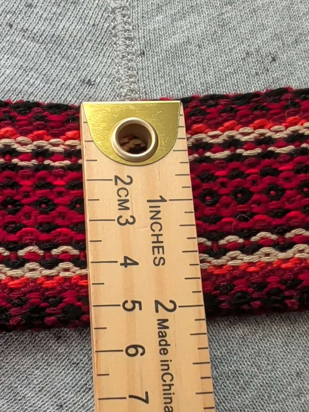 Red Sash 1970's Handwoven Black Striped Scarf Belt Fringe 82
